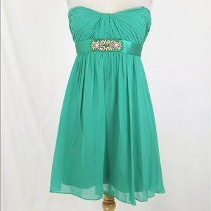 BCBG Mint Green Cocktail Dress Size 0 Bead Detail